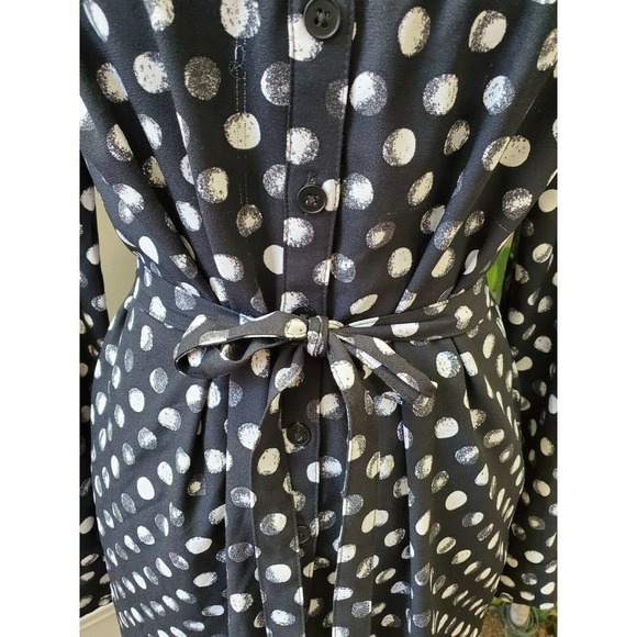 Merona Women's Black Polyester Henleyneck Long Sleeve Casual Knee Length Dress M - Picture 3 of 12